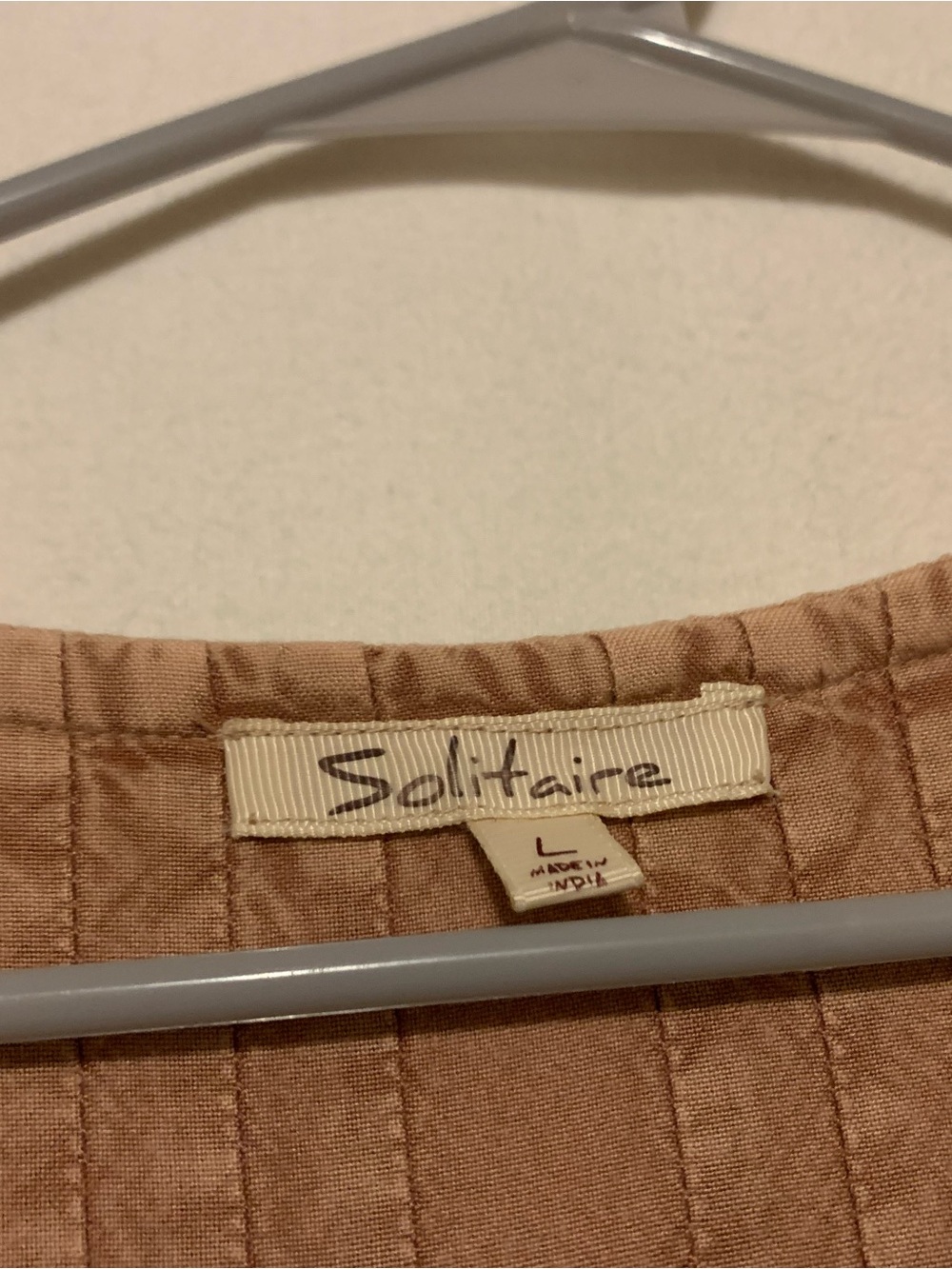 Solitaire Dusty Pink Embroidered Pin Tuck Boho Tiered Peasant Dress L - Picture 5 of 9